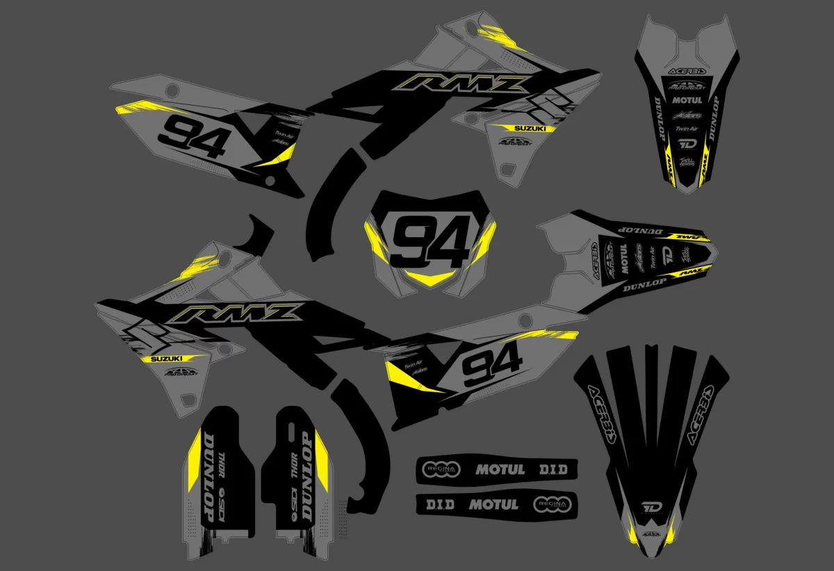 kit déco suzuki 450 rmz (2018 2024) factory gris