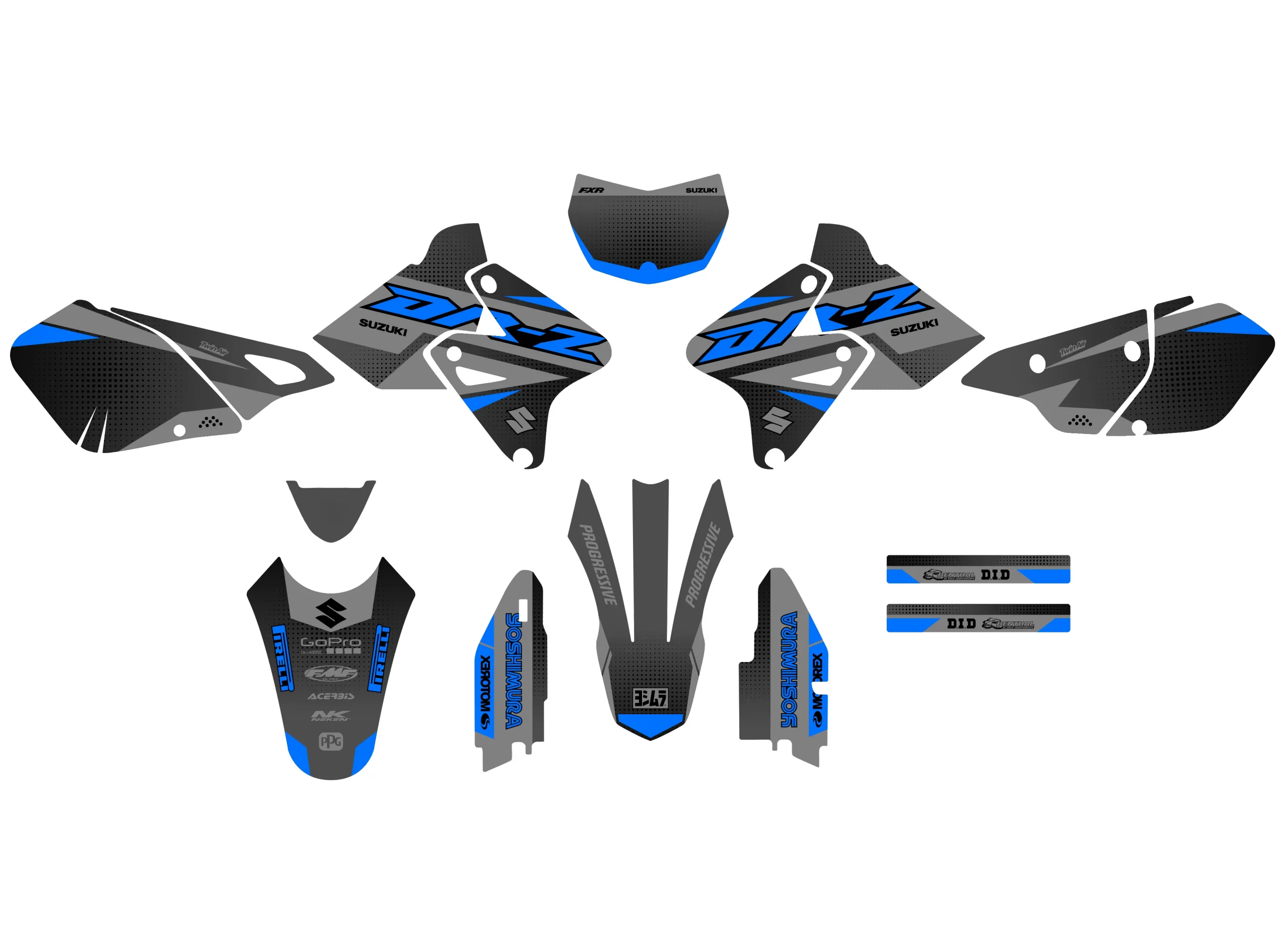 kit gráfico suzuki drz 400 race azul