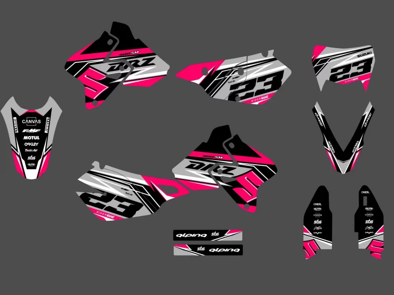 suzuki drz 400 race pink graphic kit