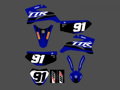 Yamaha 110 TTR Race Grafik-Kit blau
