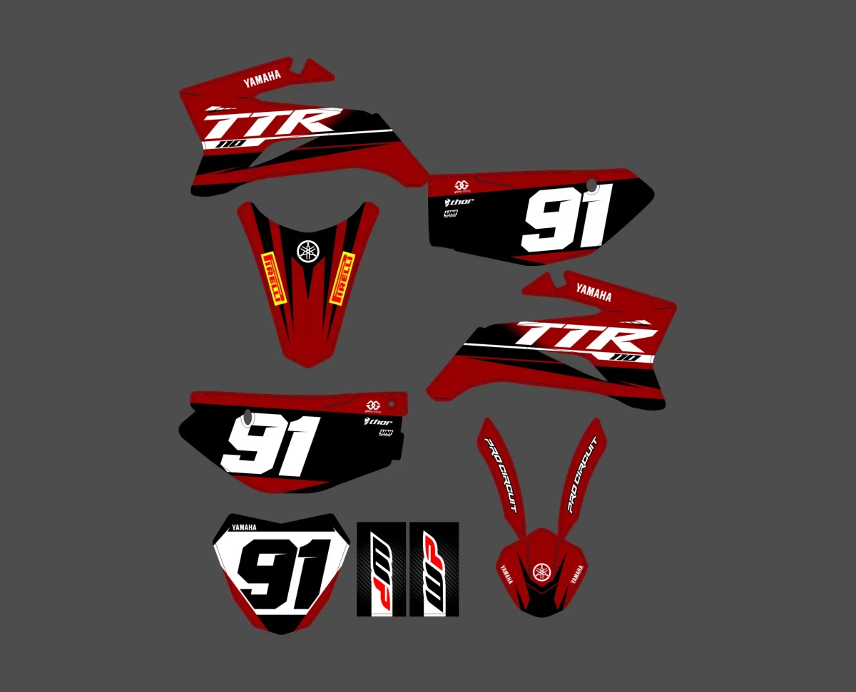 kit déco yamaha 110 ttr race rouge