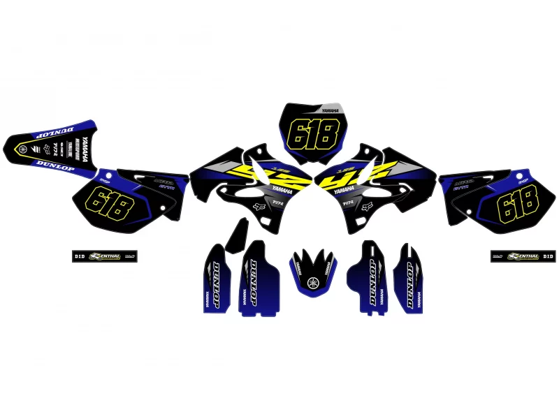 Kit grafiche race gialle yamaha 125 yz (2002 2014).