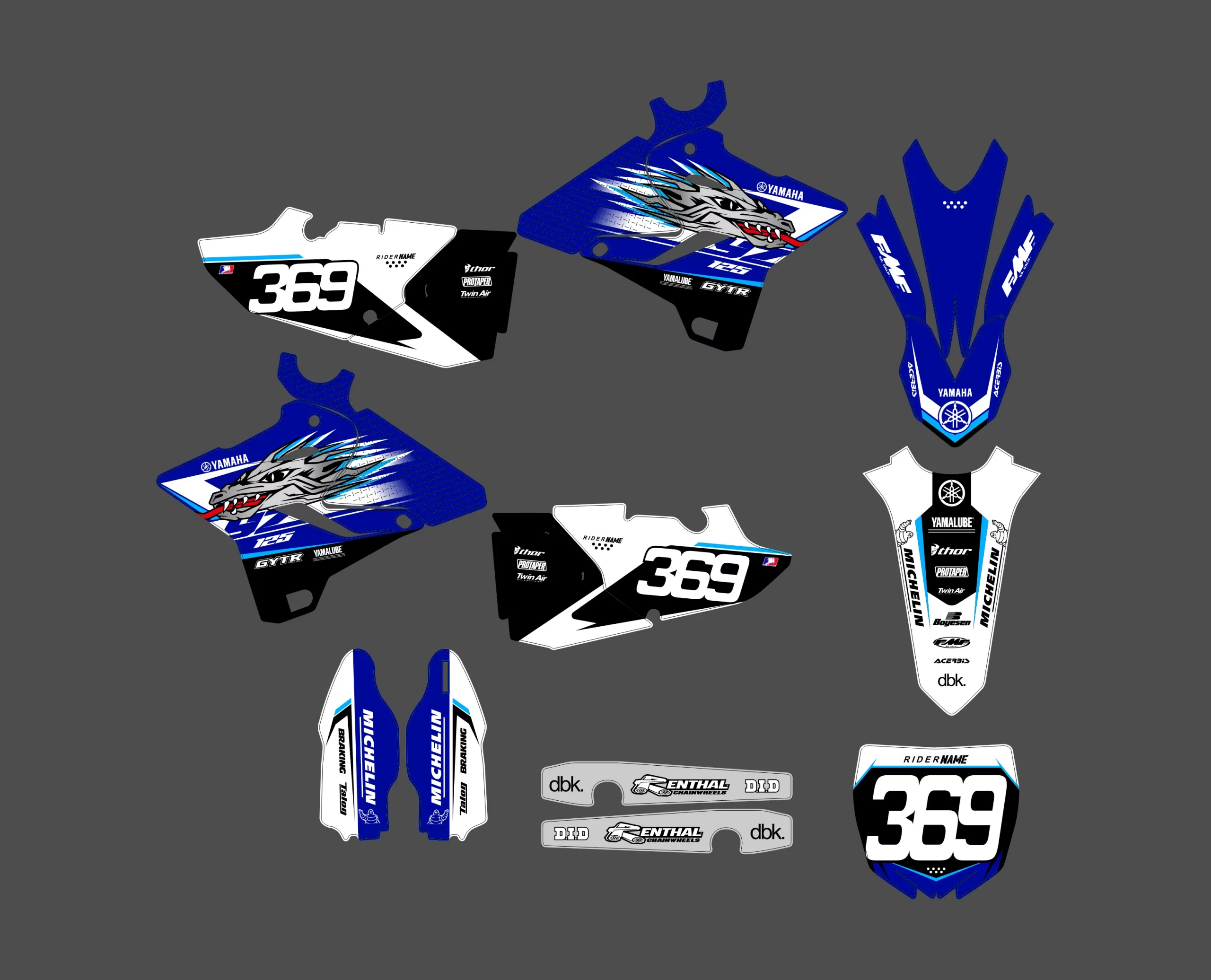 kit déco yamaha 125 yz (2015 2021) dragon