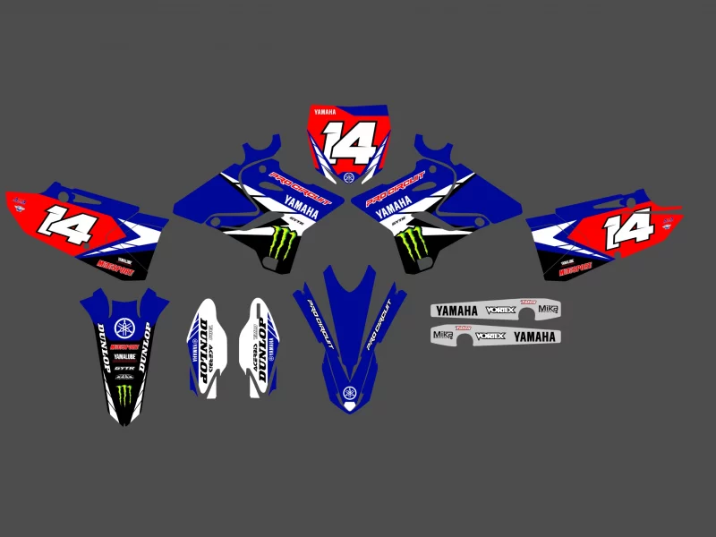 kit déco yamaha 125 yz (2015 2021) monster rouge