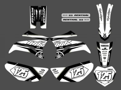 yamaha 125 ttr race white graphic kit