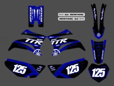 Yamaha 125 TTR Race Grafik-Kit blau