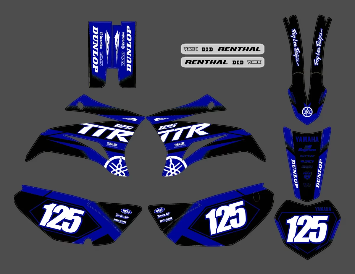 kit déco yamaha 125 ttr race bleu