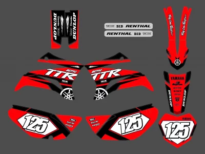 Czerwony zestaw graficzny Yamaha 125 TTR Race