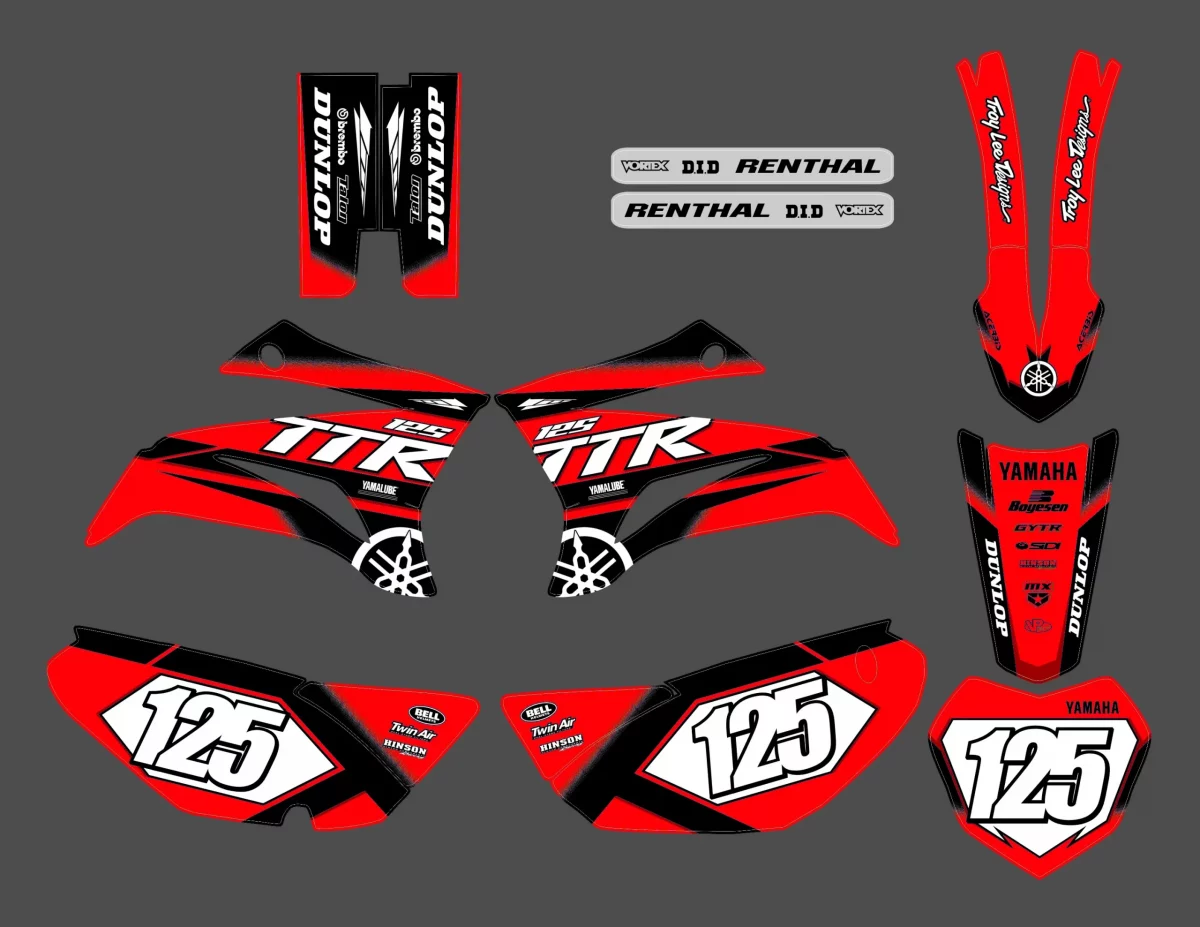 kit déco yamaha 125 ttr race rouge