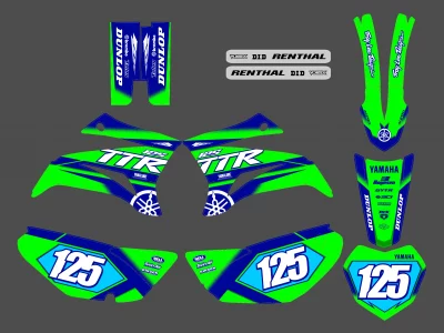 Zielony zestaw graficzny Yamaha 125 TTR Race