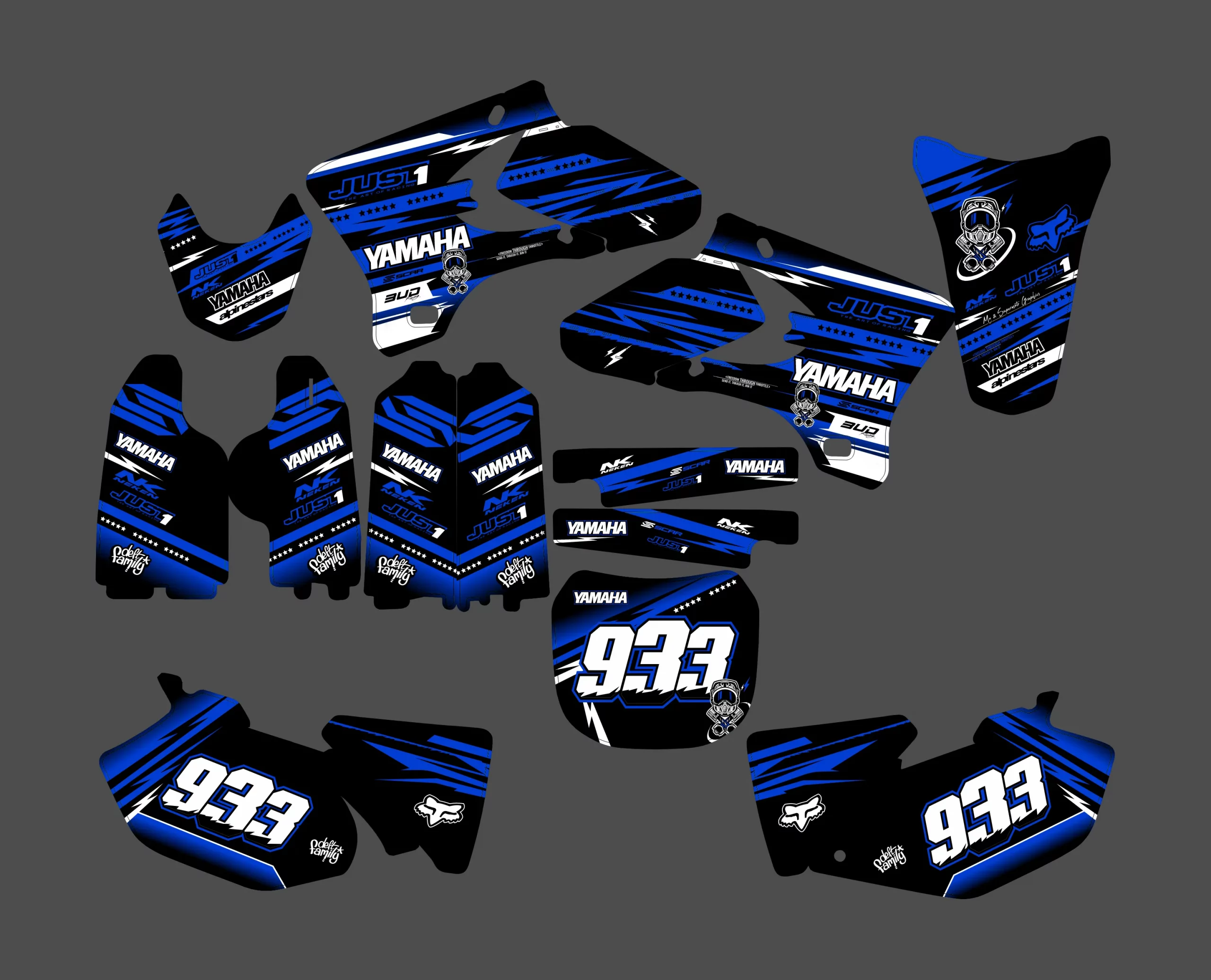 kit déco yamaha 250 yzf (2003 2005) just bleu