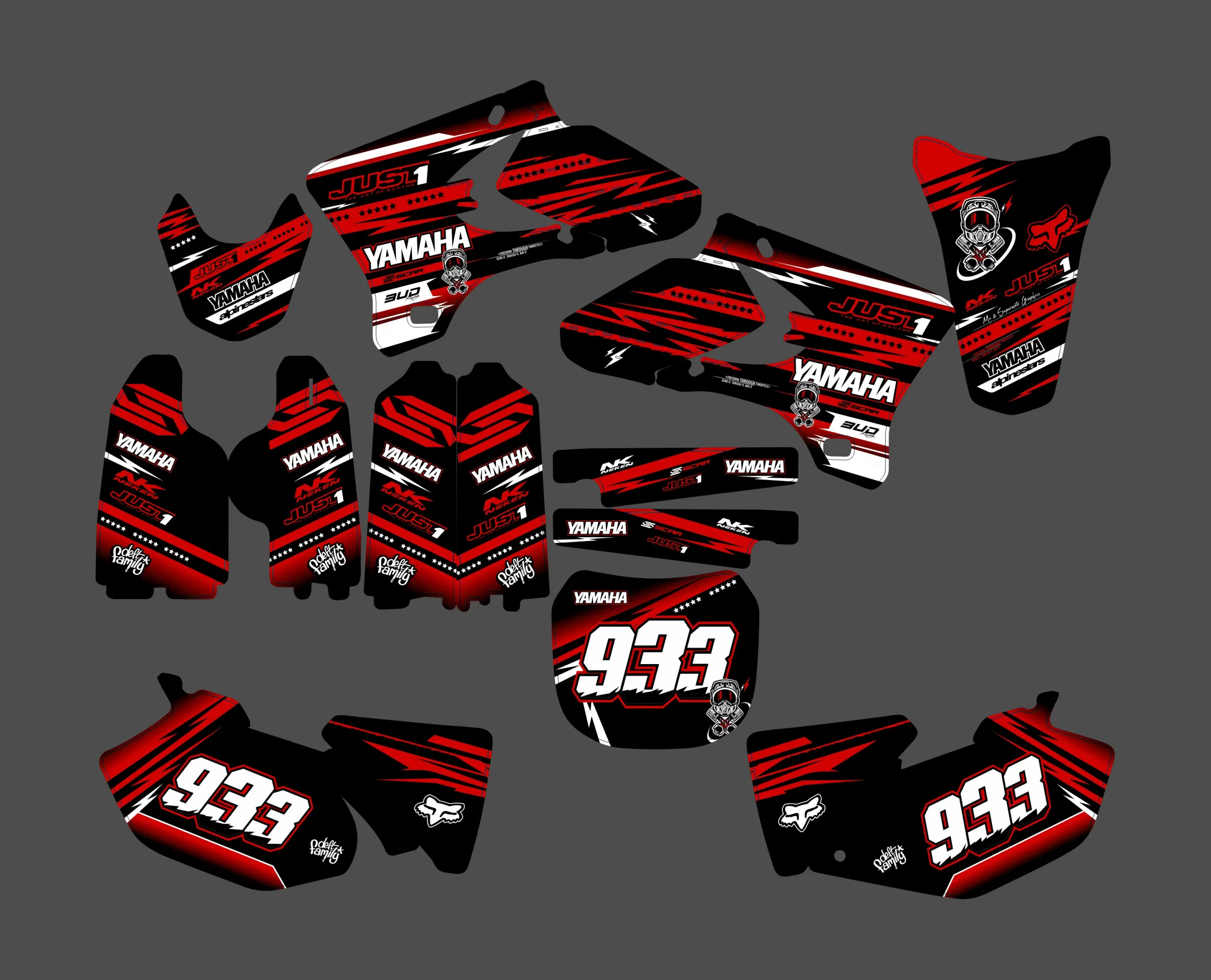 kit déco yamaha 250 yzf (2003 2005) just rouge