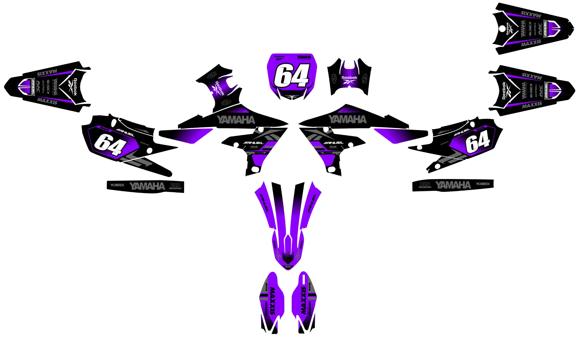 kit déco yamaha 450 yzf (2018 2022) anuel violet