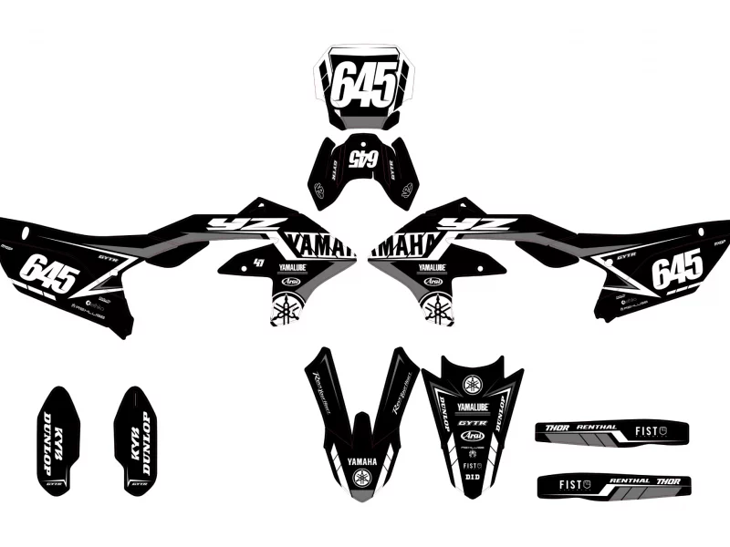yamaha 450 yzf (2023 2024) race black graphic kit