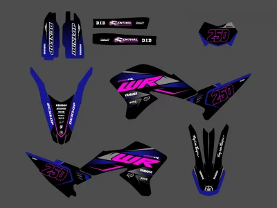 yamaha wr250x graphic kit – race pink / blue