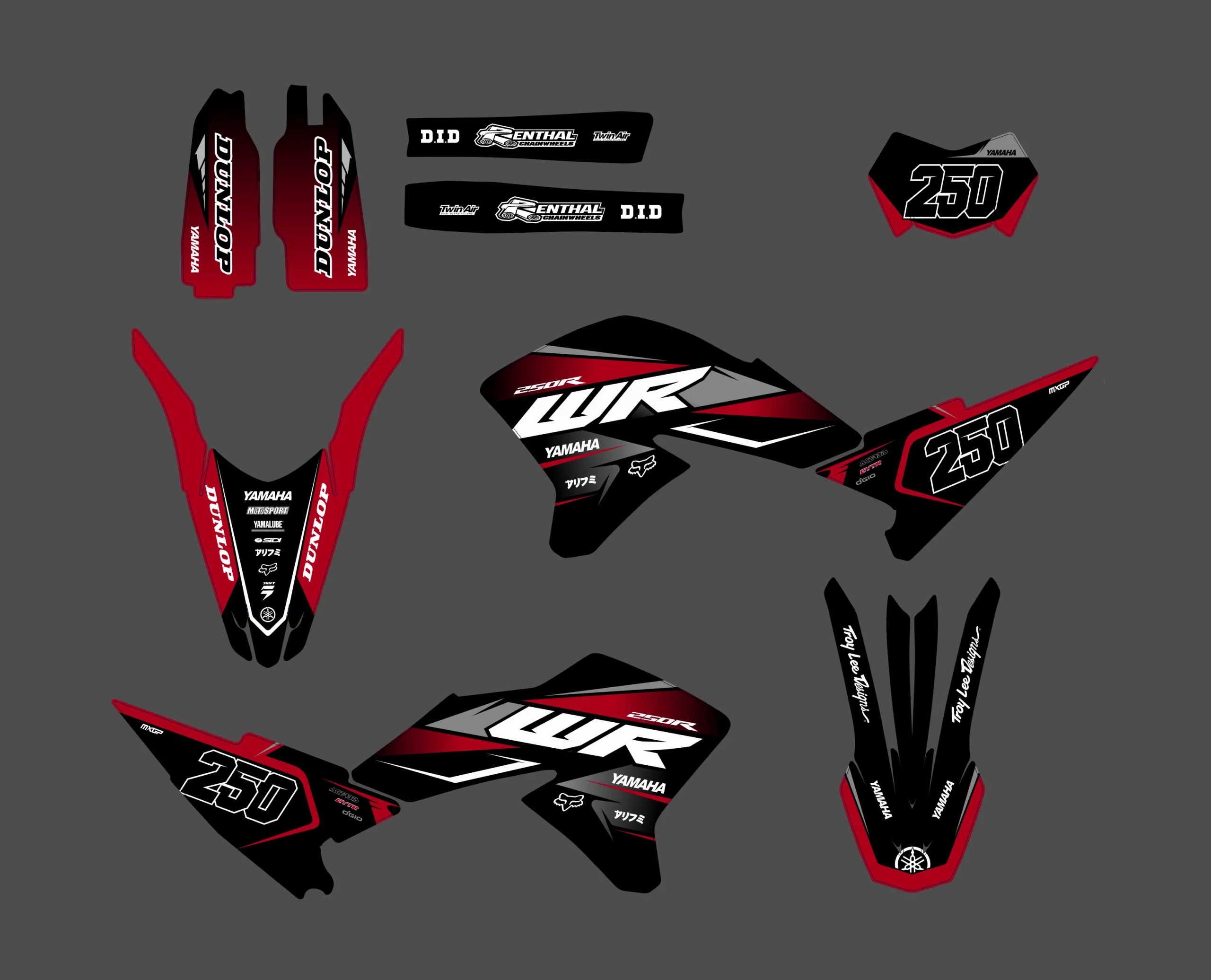 kit déco yamaha wr250x – race rouge