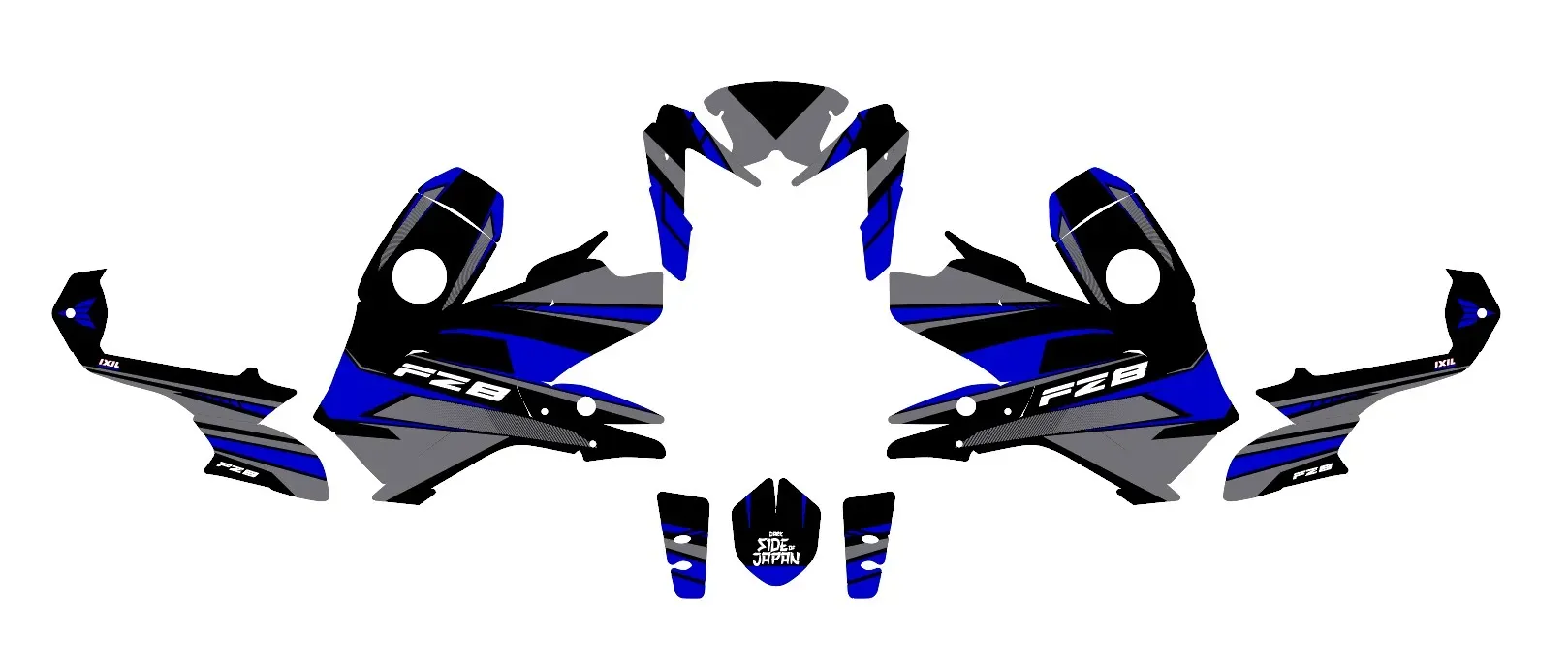 kit déco yamaha fz8 – factory bleu