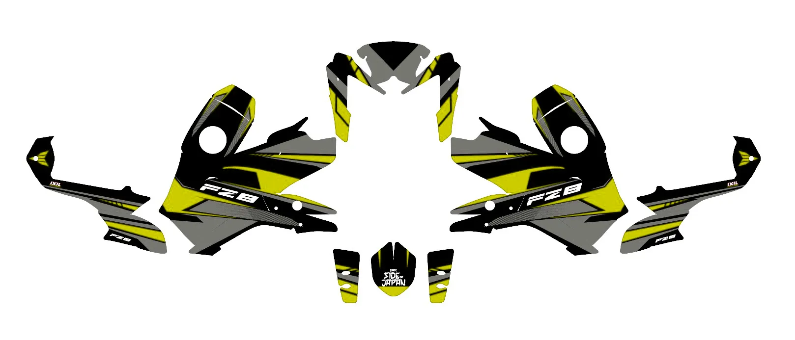 kit déco yamaha fz8 – factory jaune