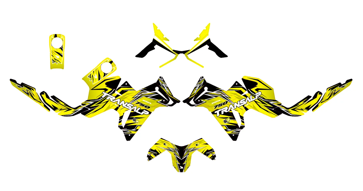 kit déco honda transalp 750 – race jaune