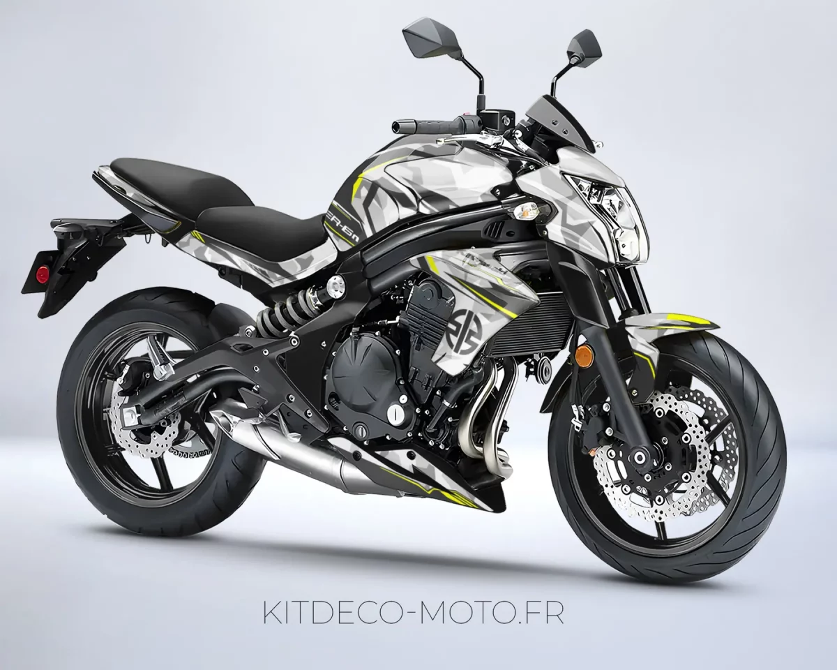 kit déco kawasaki er 6n (2012 2016) camo jaune