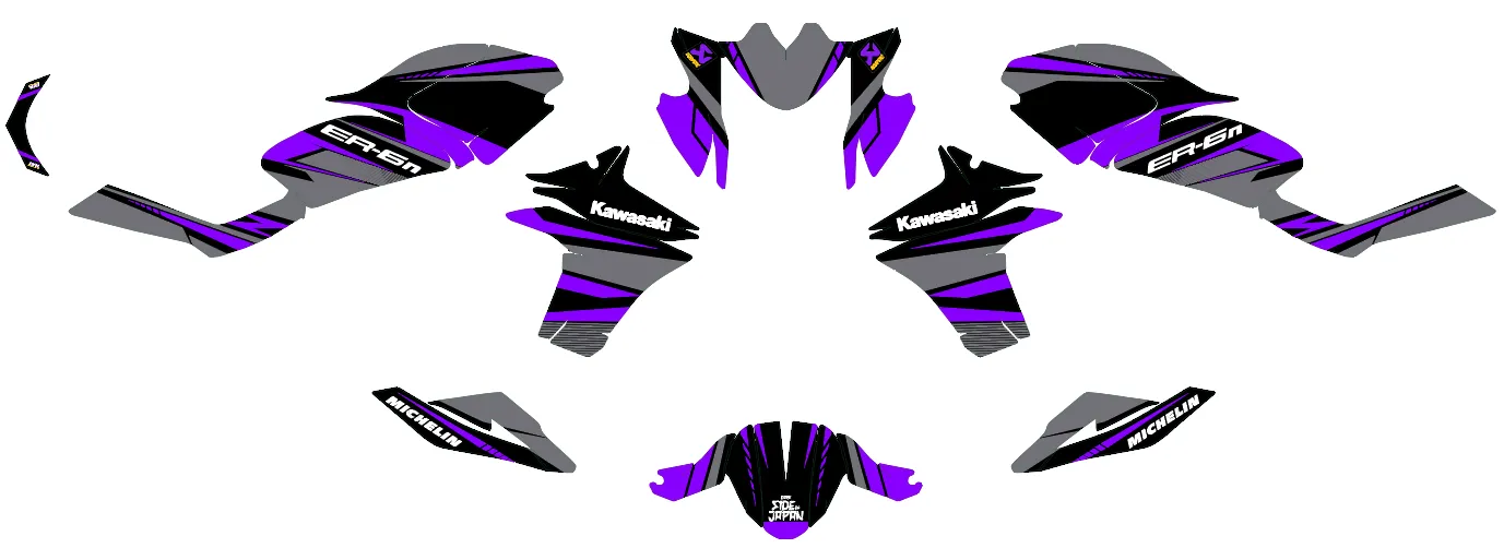 kit déco kawasaki er 6n factory violet