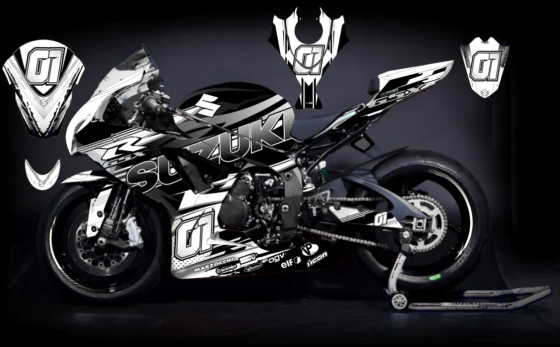 kit déco suzuki gsx r 600 / 750 – race blanc