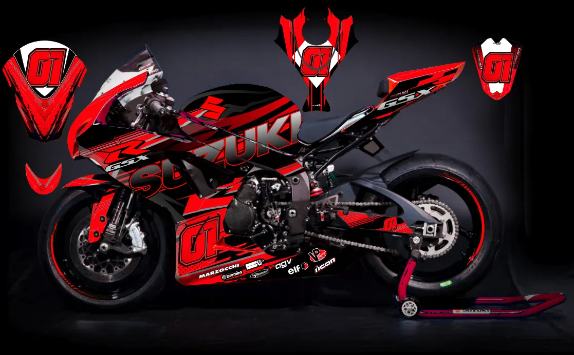 kit déco suzuki gsx r 600 / 750 – race rouge