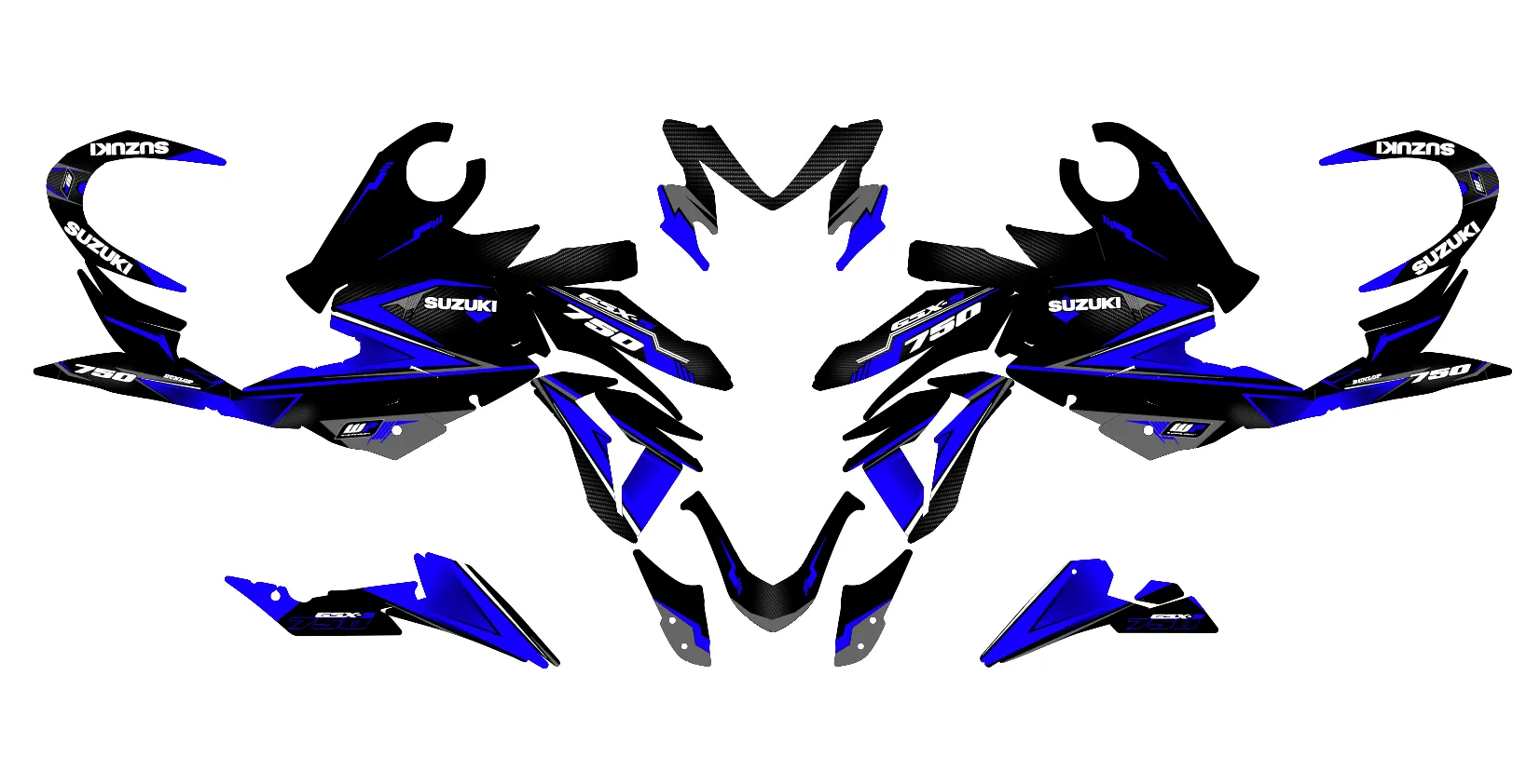 kit déco suzuki gsx s 750 – factory bleu