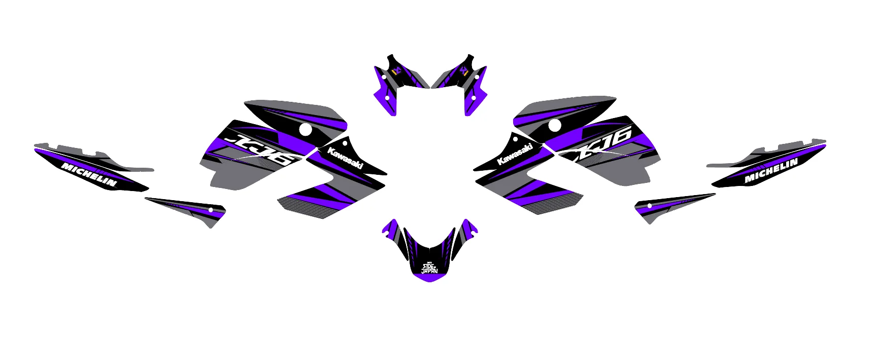 kit déco yamaha xj6 factory violet