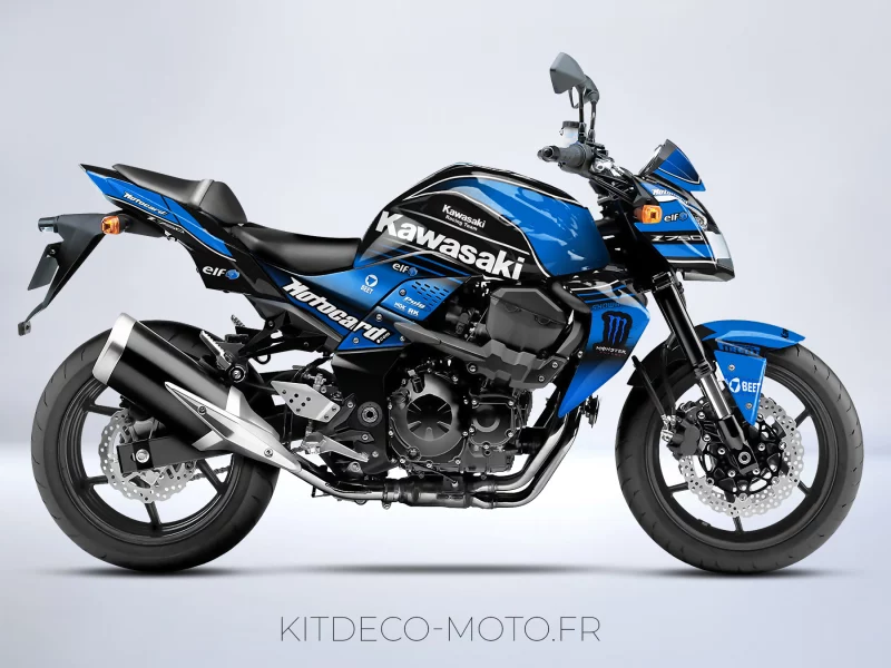 kit déco kawasaki z750 monster bleu