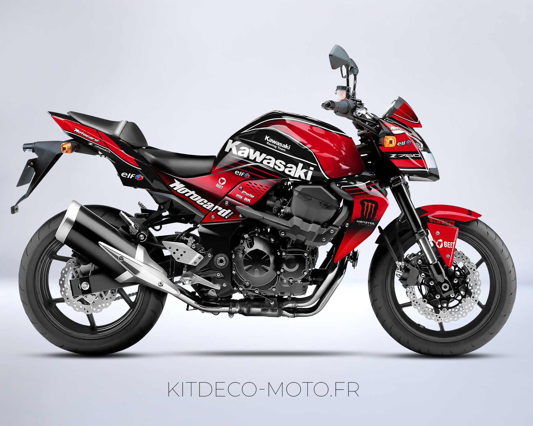 kit déco kawasaki z750 monster rouge