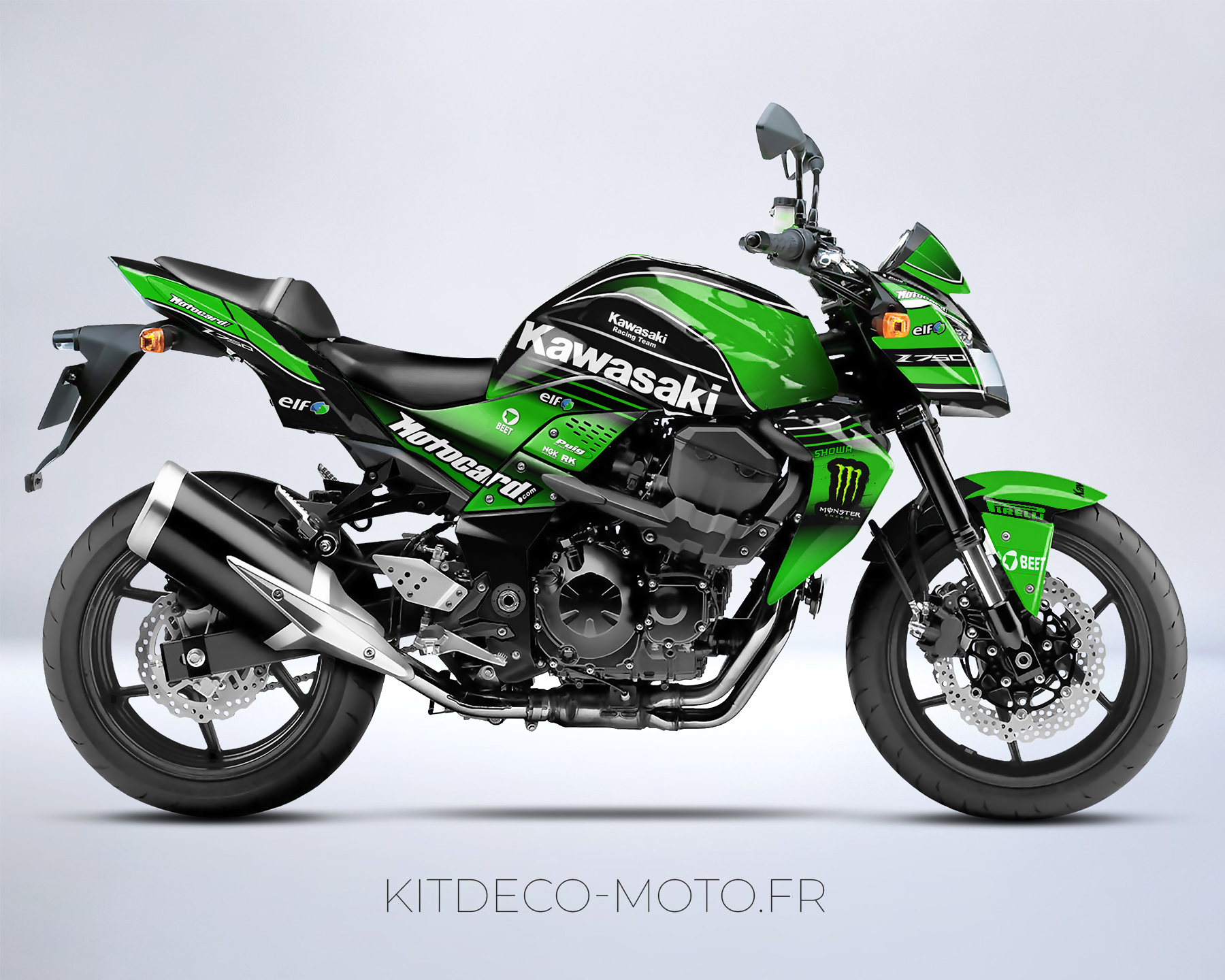 kit déco kawasaki z750 monster vert