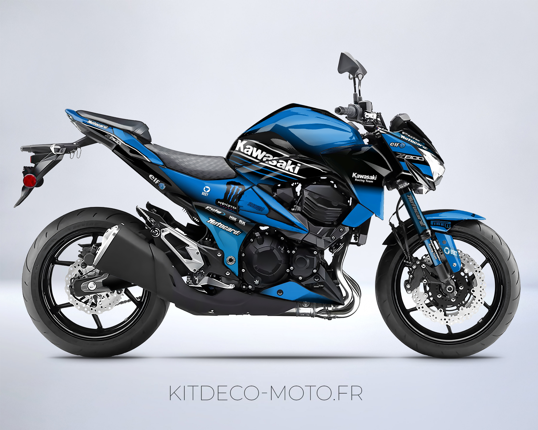 kit déco kawasaki z800 monster bleu