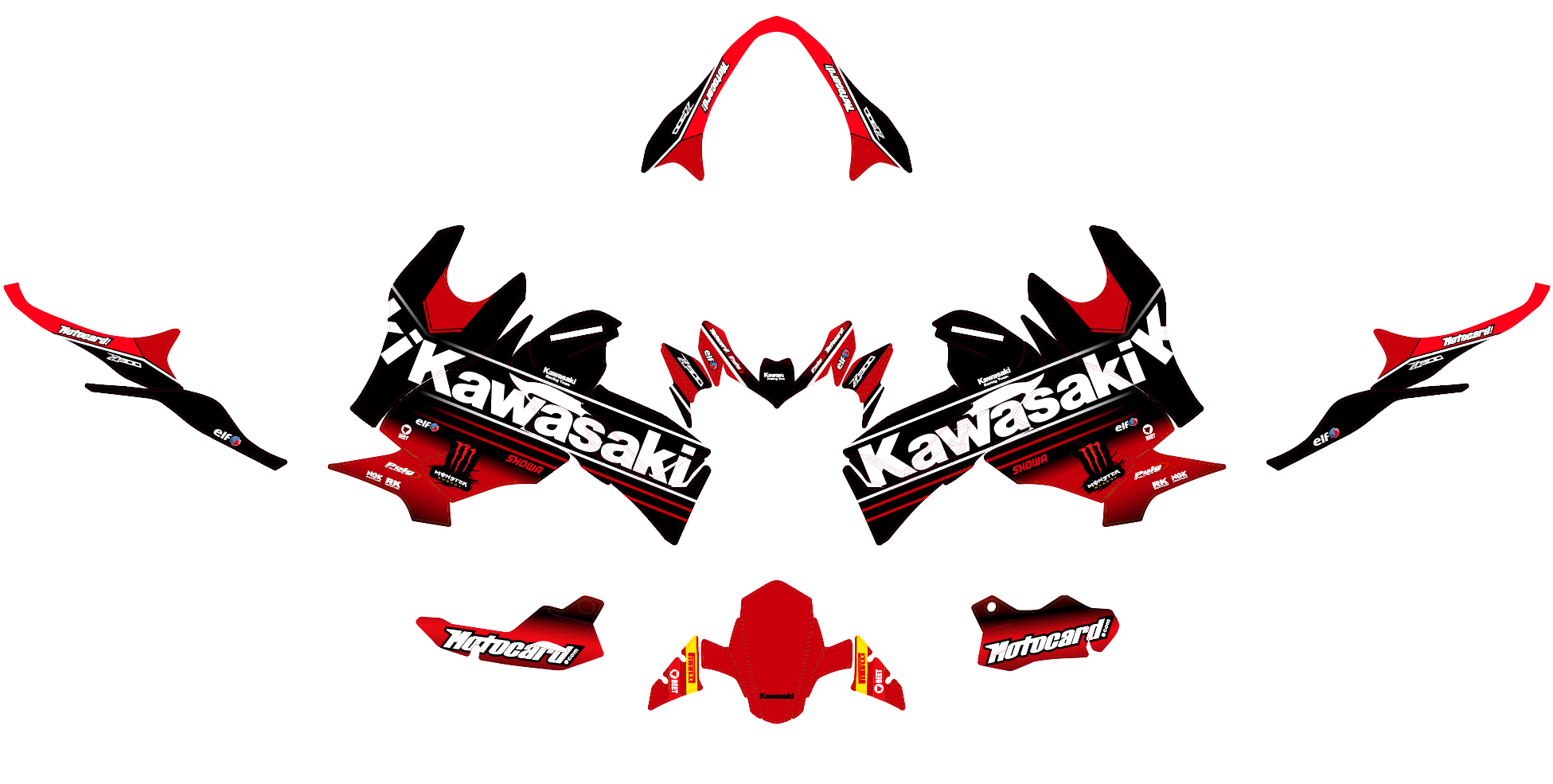 kit déco kawasaki z900 monster rouge