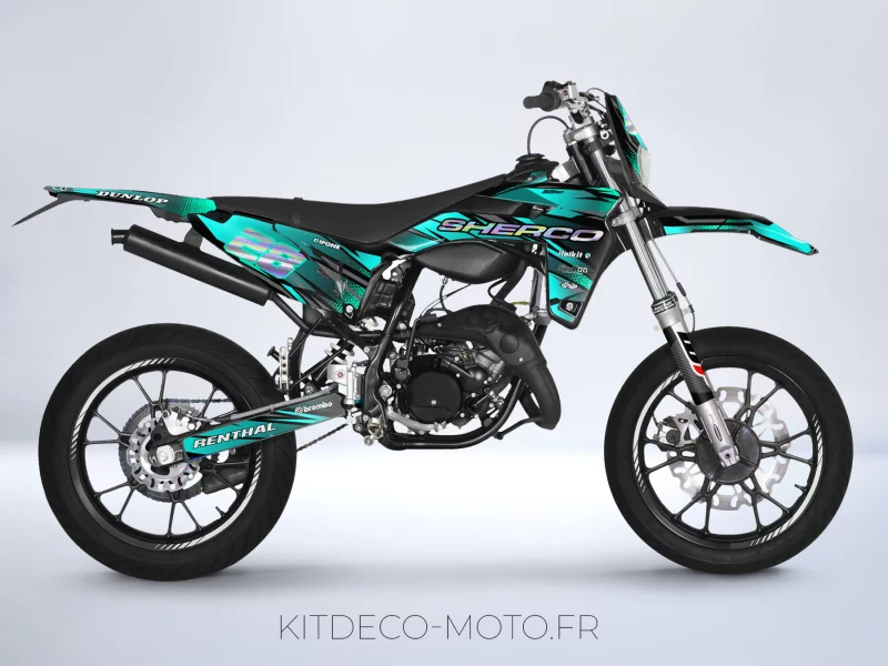 kit déco sherco 50 sm – airline cyan