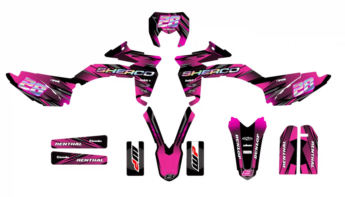 kit déco sherco 50 sm – airline rose