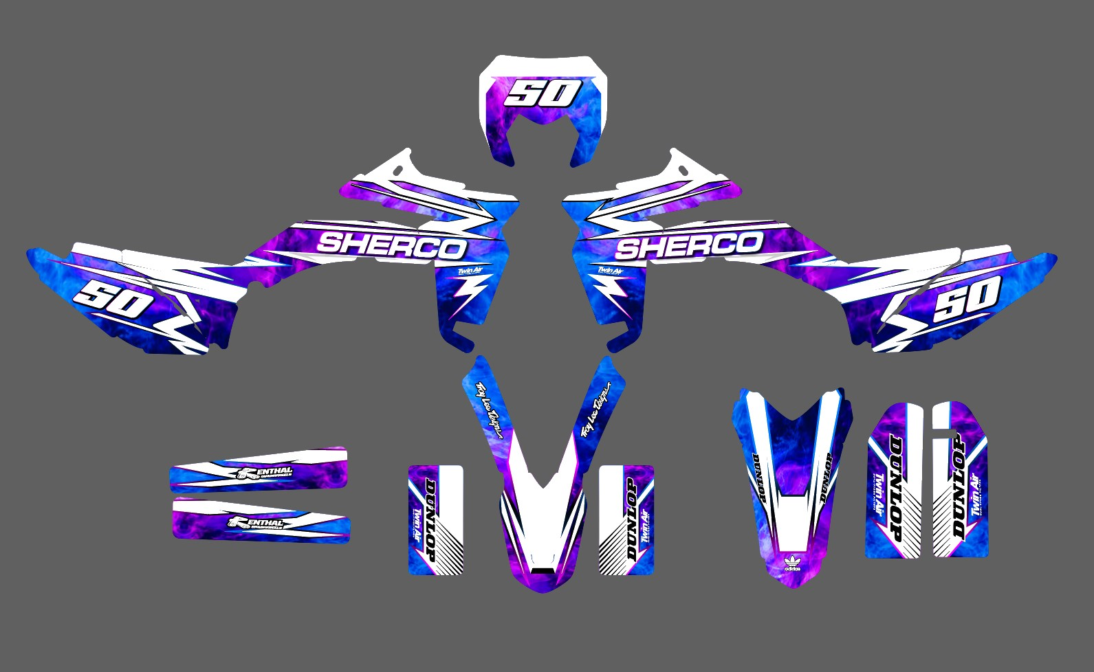 kit déco sherco 50 sm – galaxy