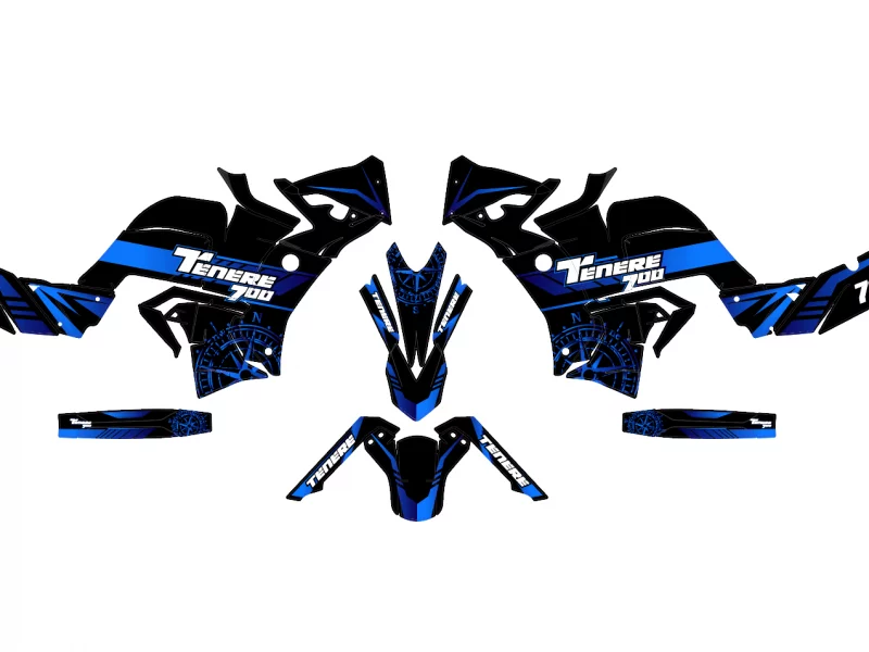 kit déco yamaha 700 tenere world raid horloge bleu