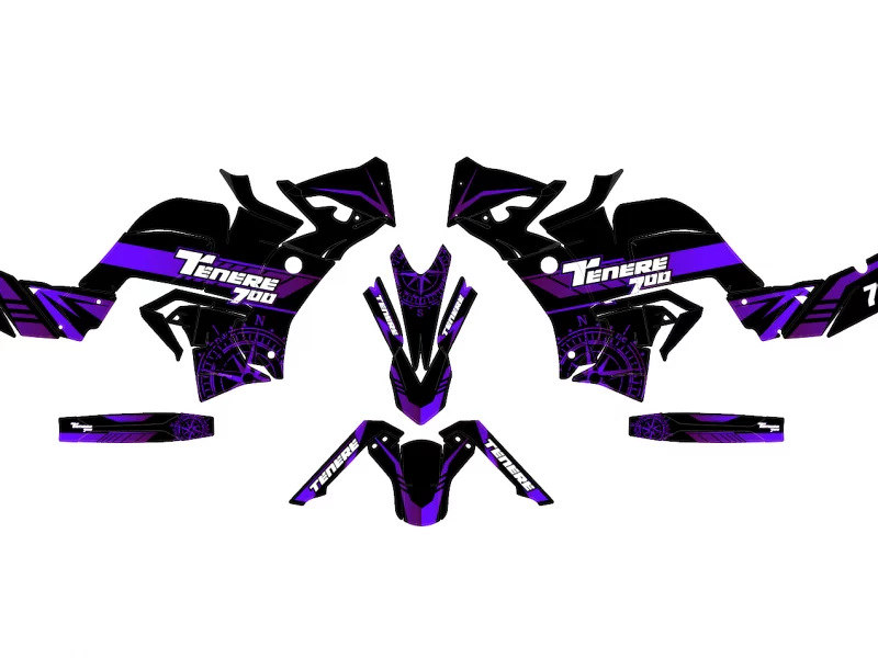 kit déco yamaha 700 tenere world raid horloge violet