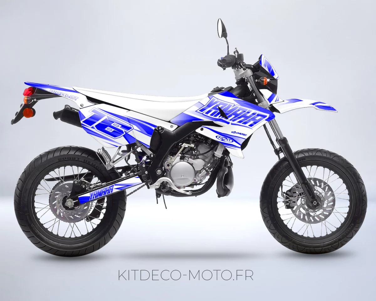 kit déco yamaha dt 50 – airon blanc / bleu