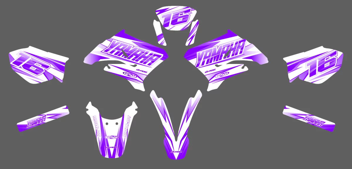 kit déco yamaha dt 50 – airon blanc / violet
