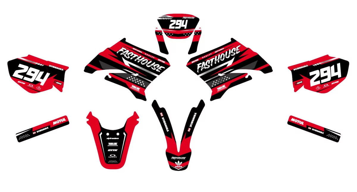 kit déco yamaha dt 50 – fasthouse rouge
