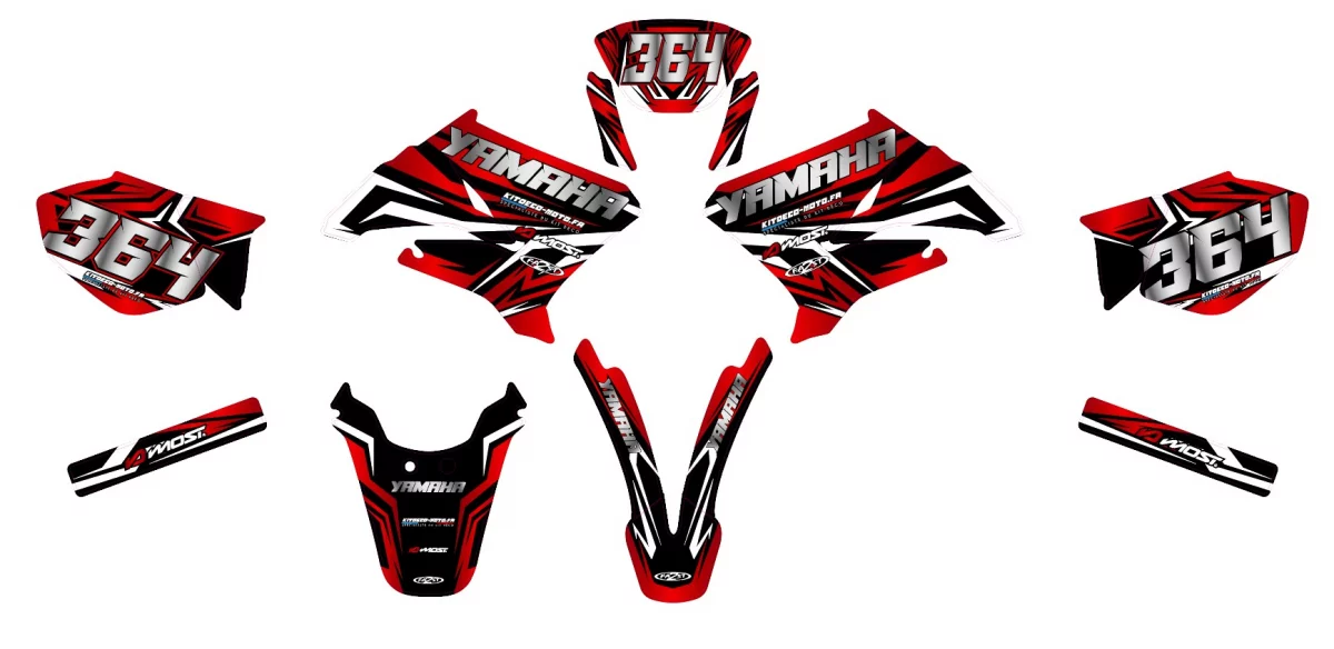 kit déco yamaha dt 50 – racing rouge