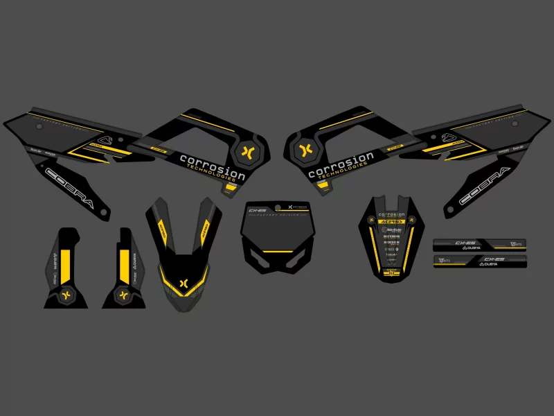 kit déco cobra 50 cx / srx / fwe (2021 2025) race jaune