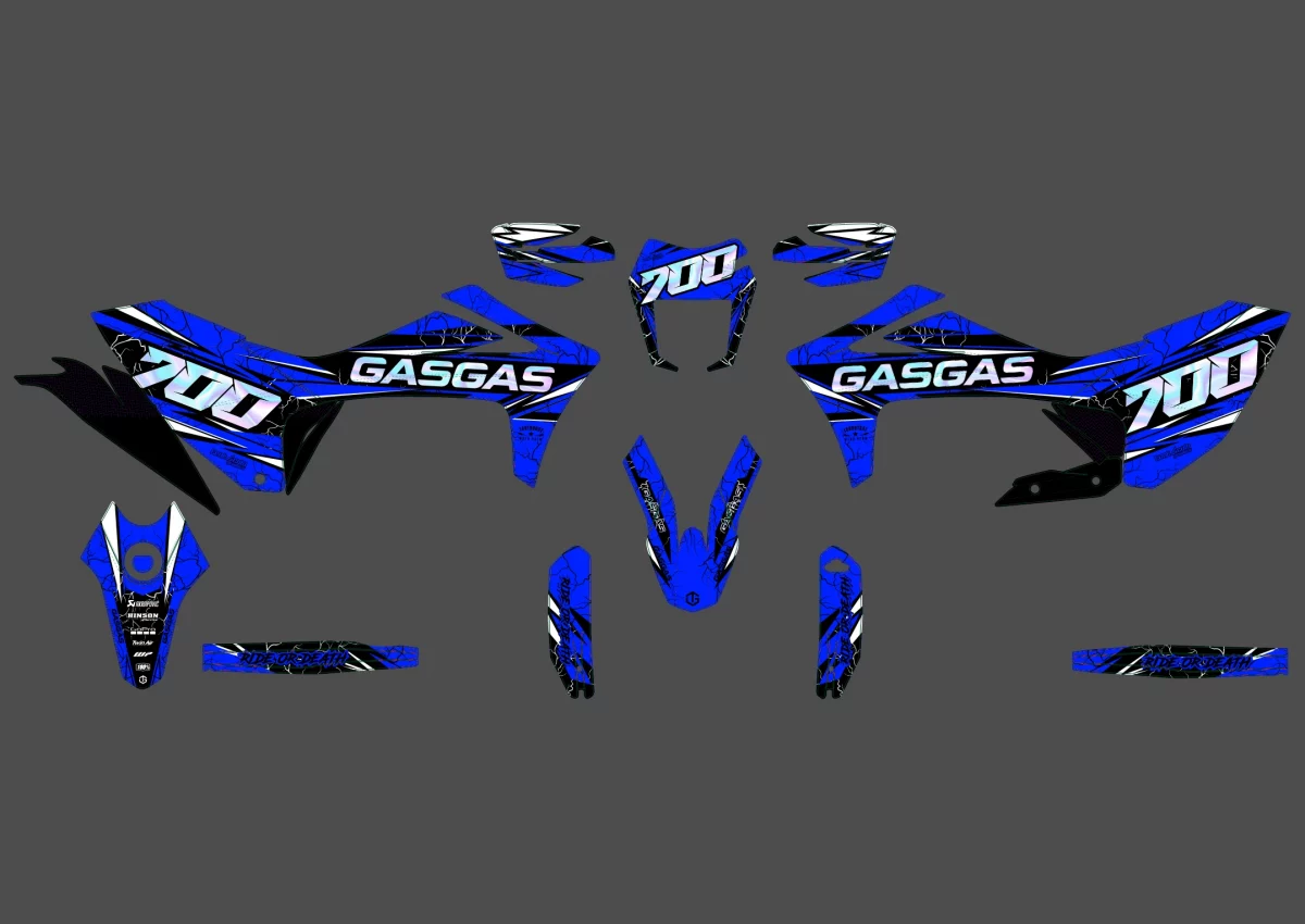 kit déco gasgas 700 sm / es eclair bleu