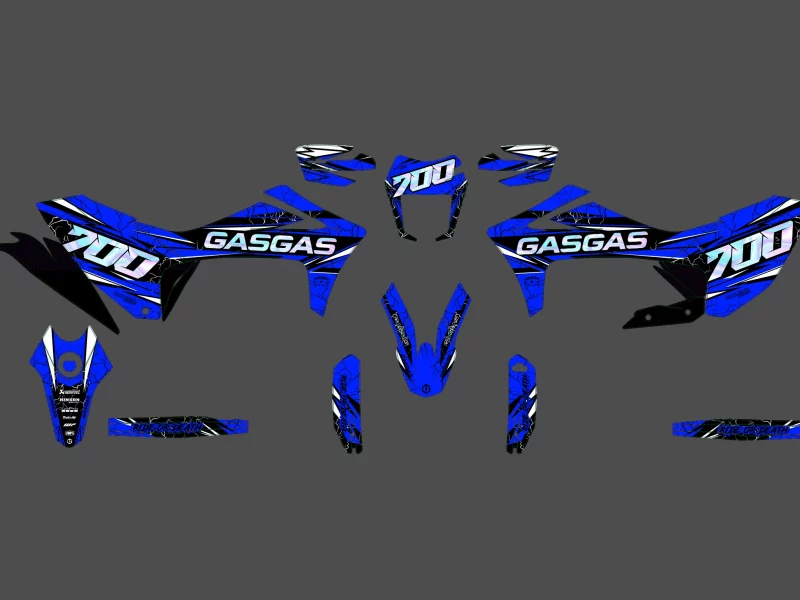 kit déco gasgas 700 sm / es eclair bleu