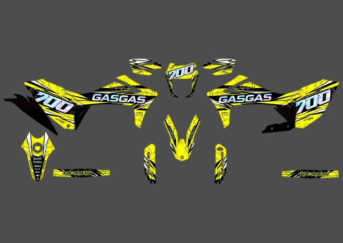 kit déco gasgas 700 sm / es eclair jaune