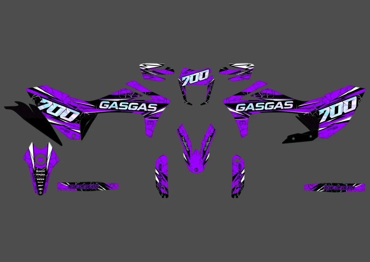 kit déco gasgas 700 sm / es eclair violet