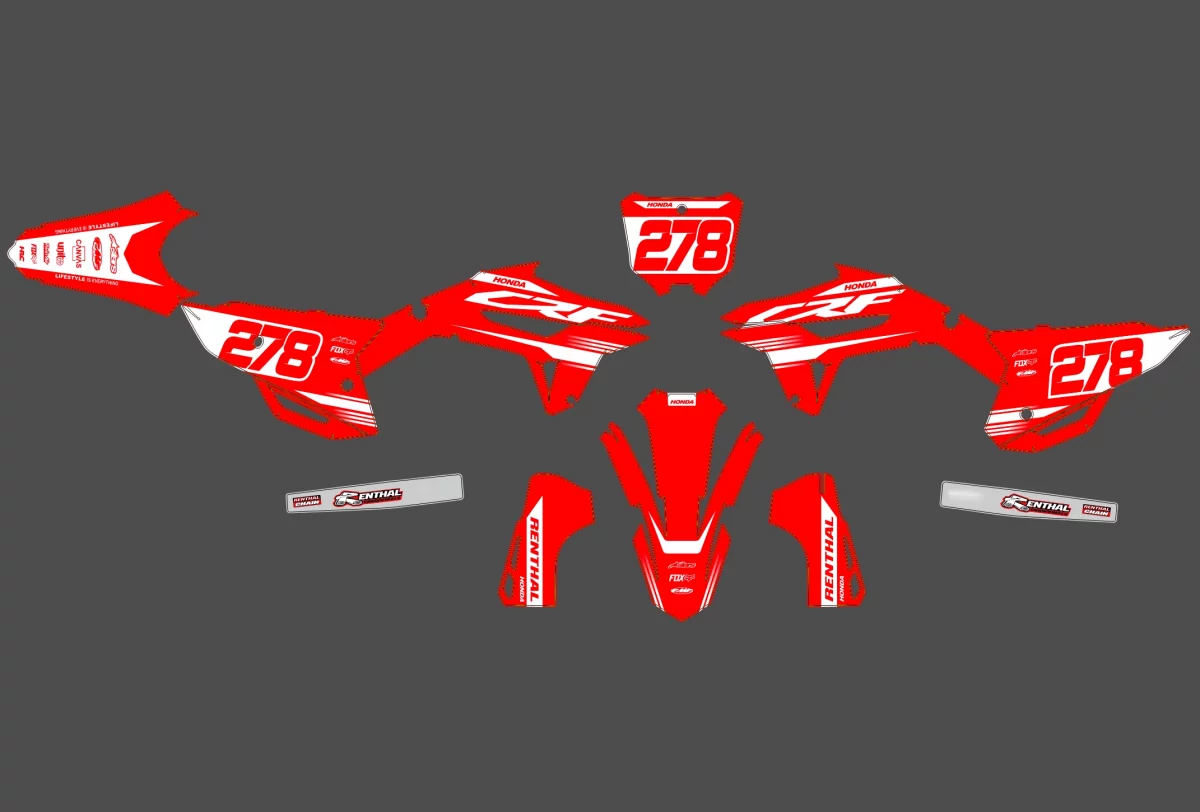 kit déco honda 450 crf (2021 2024) full rouge