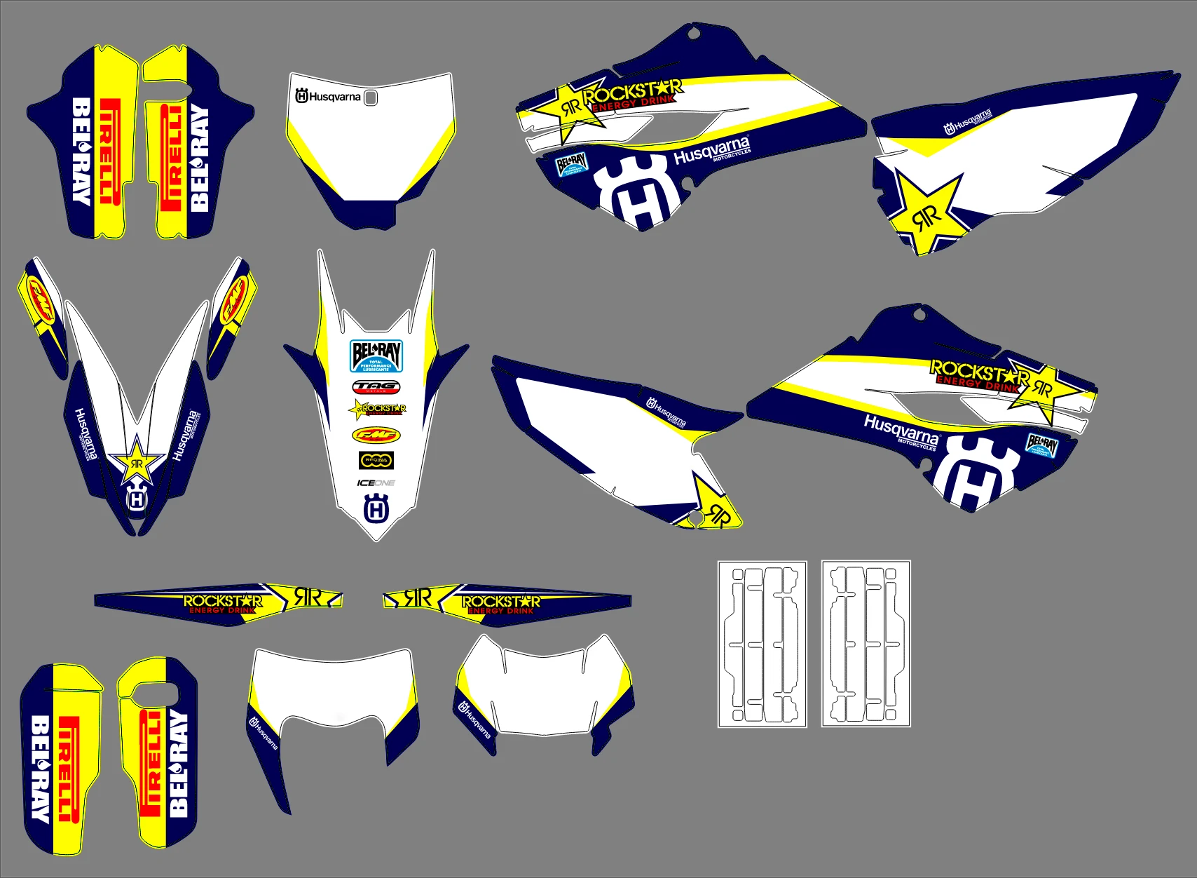 kit déco husqvarna te / fe (2014 2016) rockstar